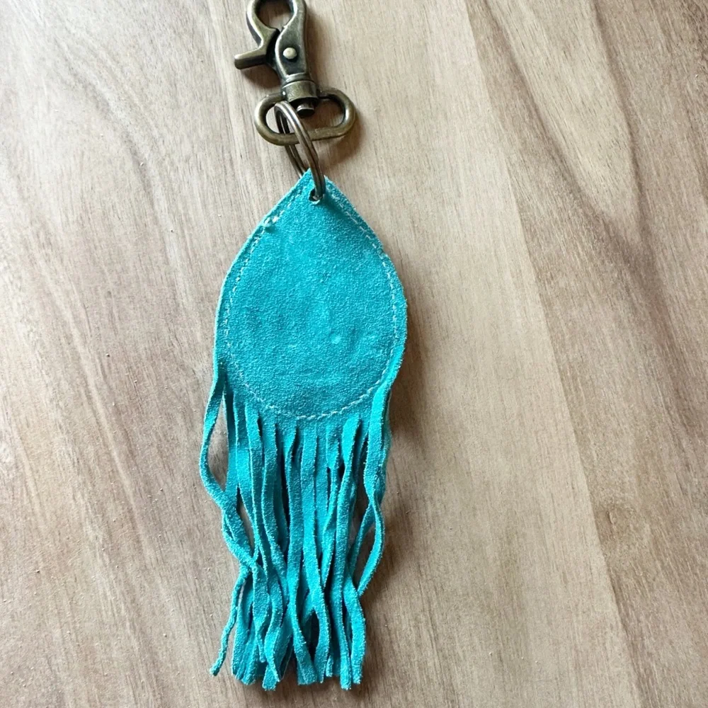 Myra Bag Sunflower Tooled Leather Keychain